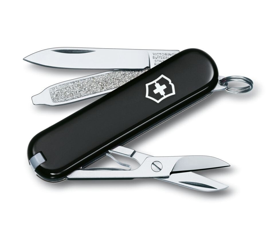 Peilis – pakabukas Victorinox Classic SD, juodas цена и информация | Turistiniai peiliai, daugiafunkciniai įrankiai | pigu.lt