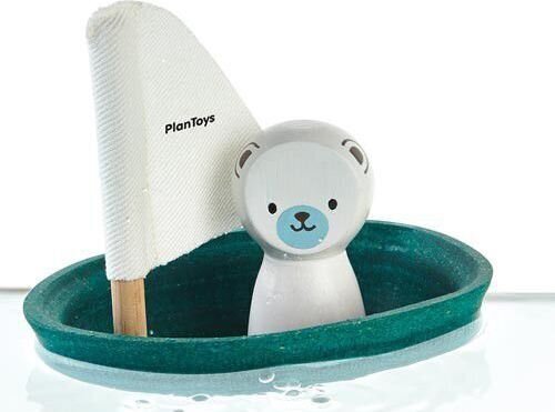 Žaislas PlanToys Sailing Boat-Polar Bear kaina ir informacija | Žaislai kūdikiams | pigu.lt