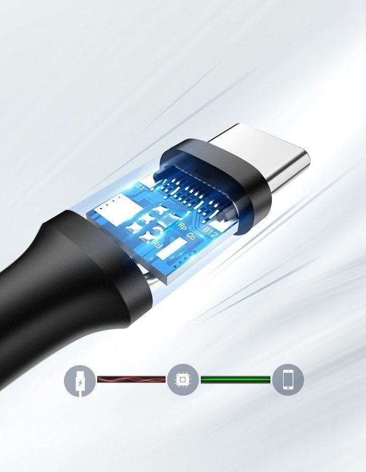 Ugreen USB - USB Type C kabelis 3A, 3 m kaina ir informacija | Laidai telefonams | pigu.lt