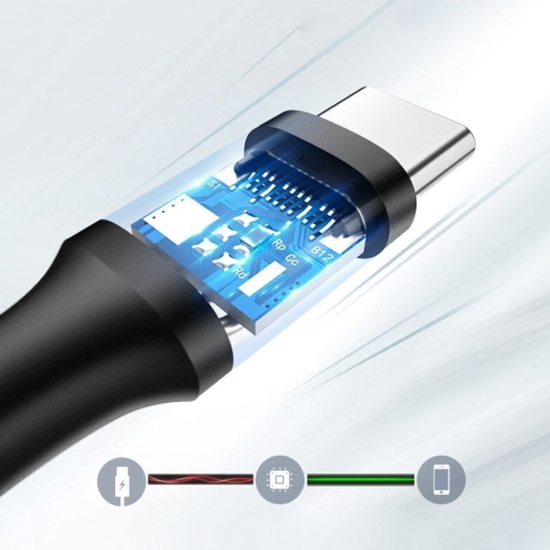 Ugreen USB 3.0 - USB Type C laidas, 2 m, juodas kaina ir informacija | Laidai telefonams | pigu.lt