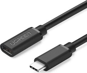 Удлинительный кабель USB Ugreen Type C 3.1 (female) - USB Type C 3.1 (male) 0,5 м, черный (40574) цена и информация | Кабели для телефонов | pigu.lt