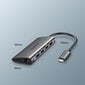 Ugreen CM179 šakotuvas USB-C į HDMI 4K, 3x USB 3.0, Type-C, RJ45, SD, Micro SD, pilkas kaina ir informacija | Laidai telefonams | pigu.lt