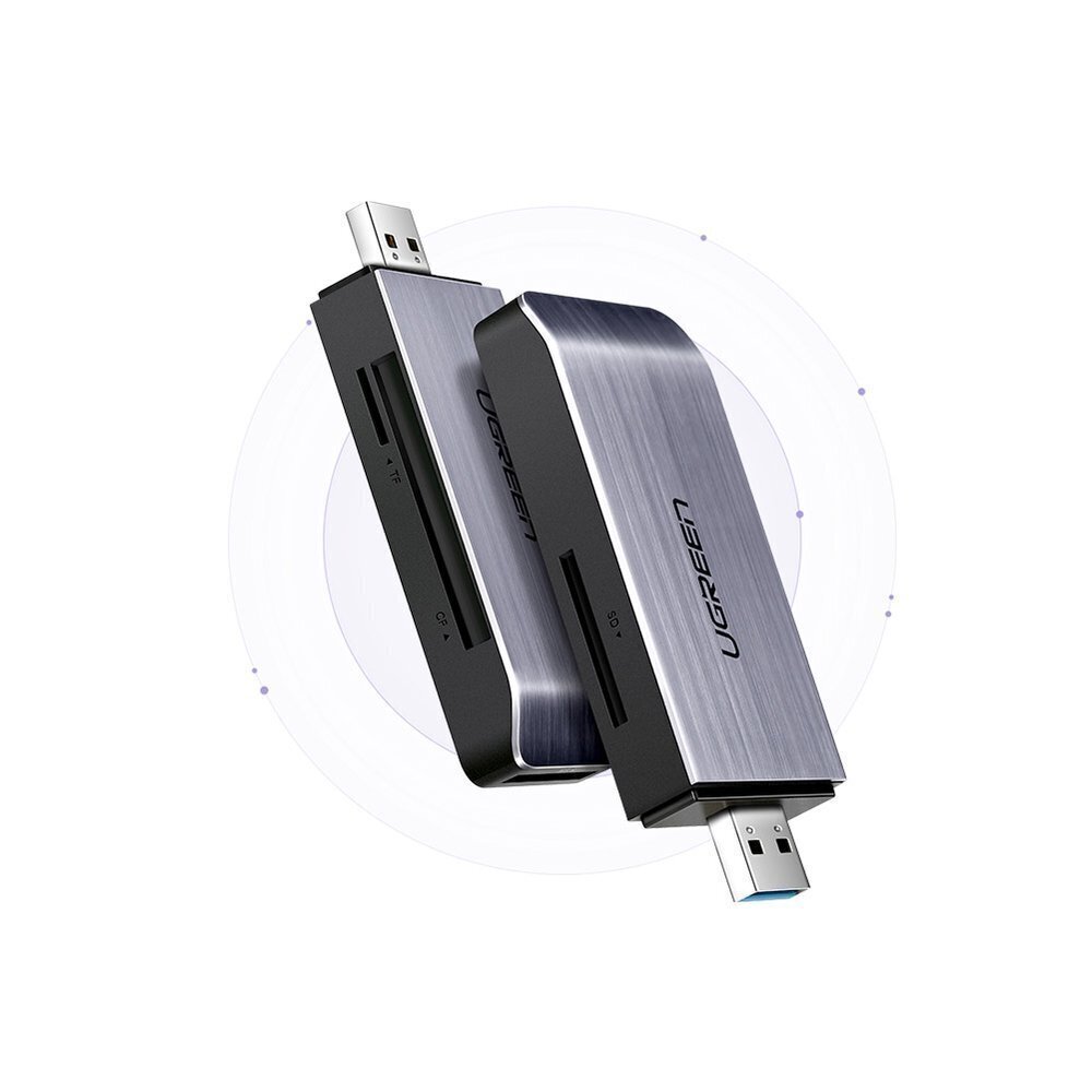 SD kortelių skaitytuvas Ugreen USB 3.0 SD / micro, pilkas (50541) kaina ir informacija | Adapteriai, USB šakotuvai | pigu.lt