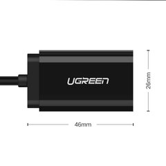 Аудио адаптер USB Ugreen, 3.5 мм mini jack 15 см, черный 30724 цена и информация | Адаптеры, USB-разветвители | pigu.lt