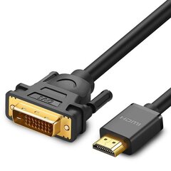 HDMI - кабель Ugreen HD106 DVI, 4K, 1 м, черный цена и информация | Кабели и провода | pigu.lt