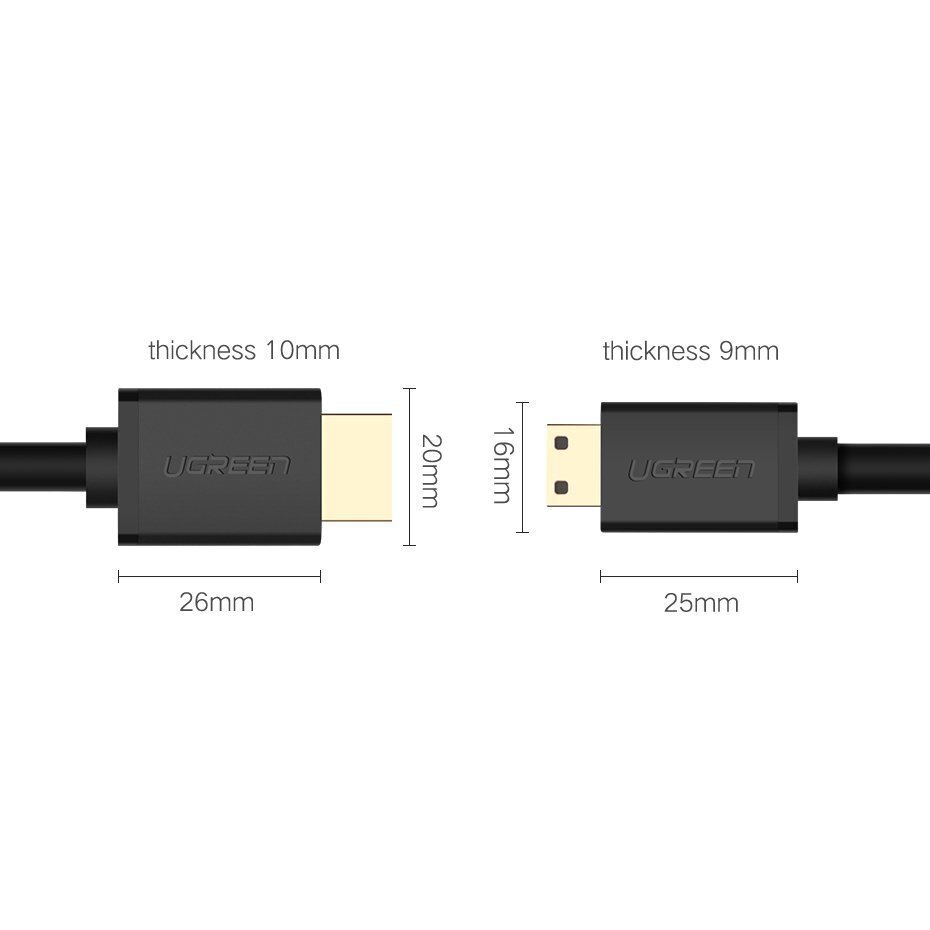 Ugreen 30AWG 19 pin 2.0v 4K 60Hz, 1,5 m kaina ir informacija | Kabeliai ir laidai | pigu.lt