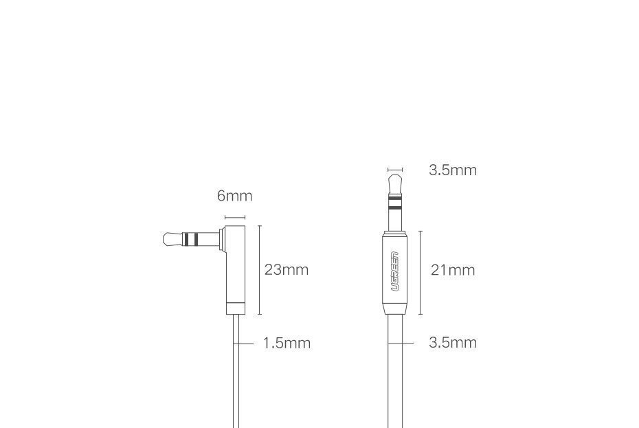 Kabelis Ugreen AV119 3,5mm AUX, 3 m, juodas цена и информация | Kabeliai ir laidai | pigu.lt