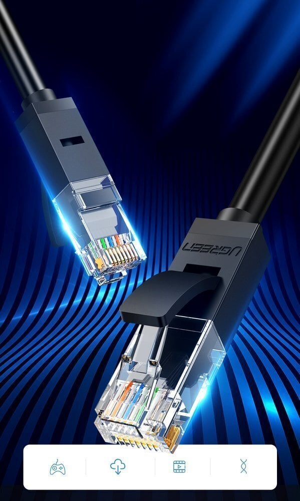 Ugreen Ethernet RJ45 Cat 6 UTP, 3 m kaina ir informacija | Kabeliai ir laidai | pigu.lt
