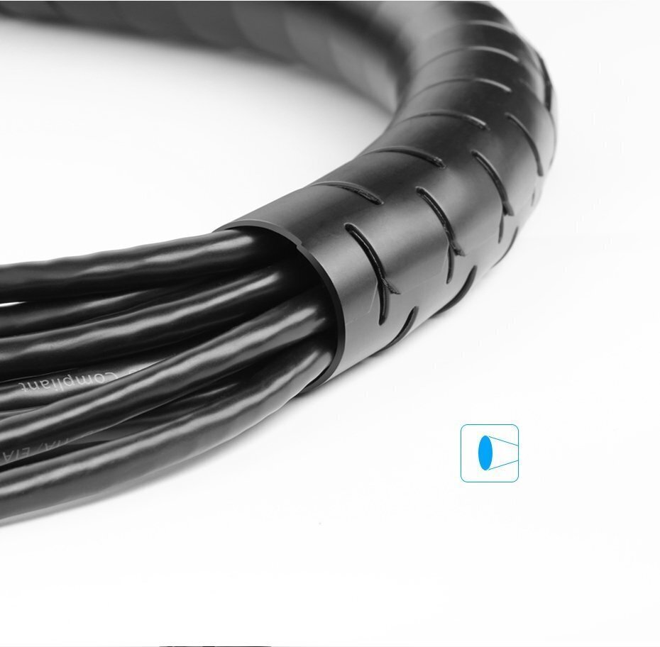 Kabelių laikiklis Ugreen spiral tube, 5m, juodas (30820) (ctz220) kaina ir informacija | Laidai telefonams | pigu.lt