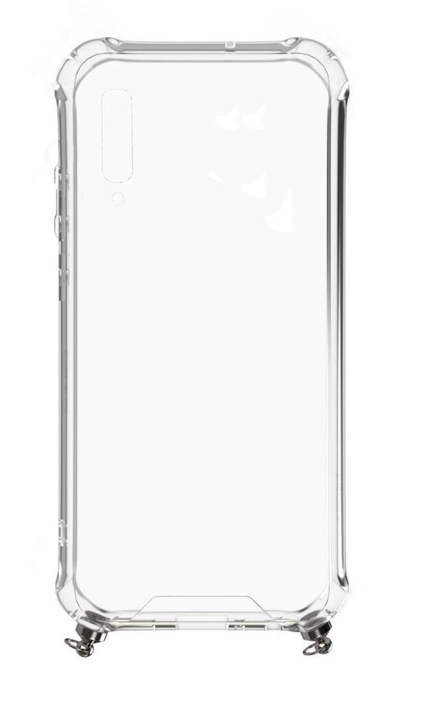 Evelatus Samsung A50 Silicone TPU Transparent with Necklace Strap Space Gray kaina ir informacija | Telefono dėklai | pigu.lt