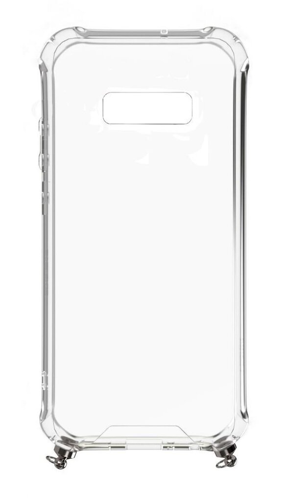 Evelatus Samsung S10e Silicone TPU Transparent with Necklace Strap Silver kaina ir informacija | Telefono dėklai | pigu.lt