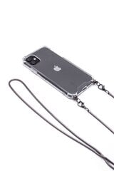 Evelatus iPhone 11 Silicone TPU Transparent with Necklace Strap Space Gray kaina ir informacija | Telefono dėklai | pigu.lt