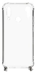 Evelatus Huawei P30 Lite Silicone TPU Transparent with Necklace Strap Silver kaina ir informacija | Telefono dėklai | pigu.lt