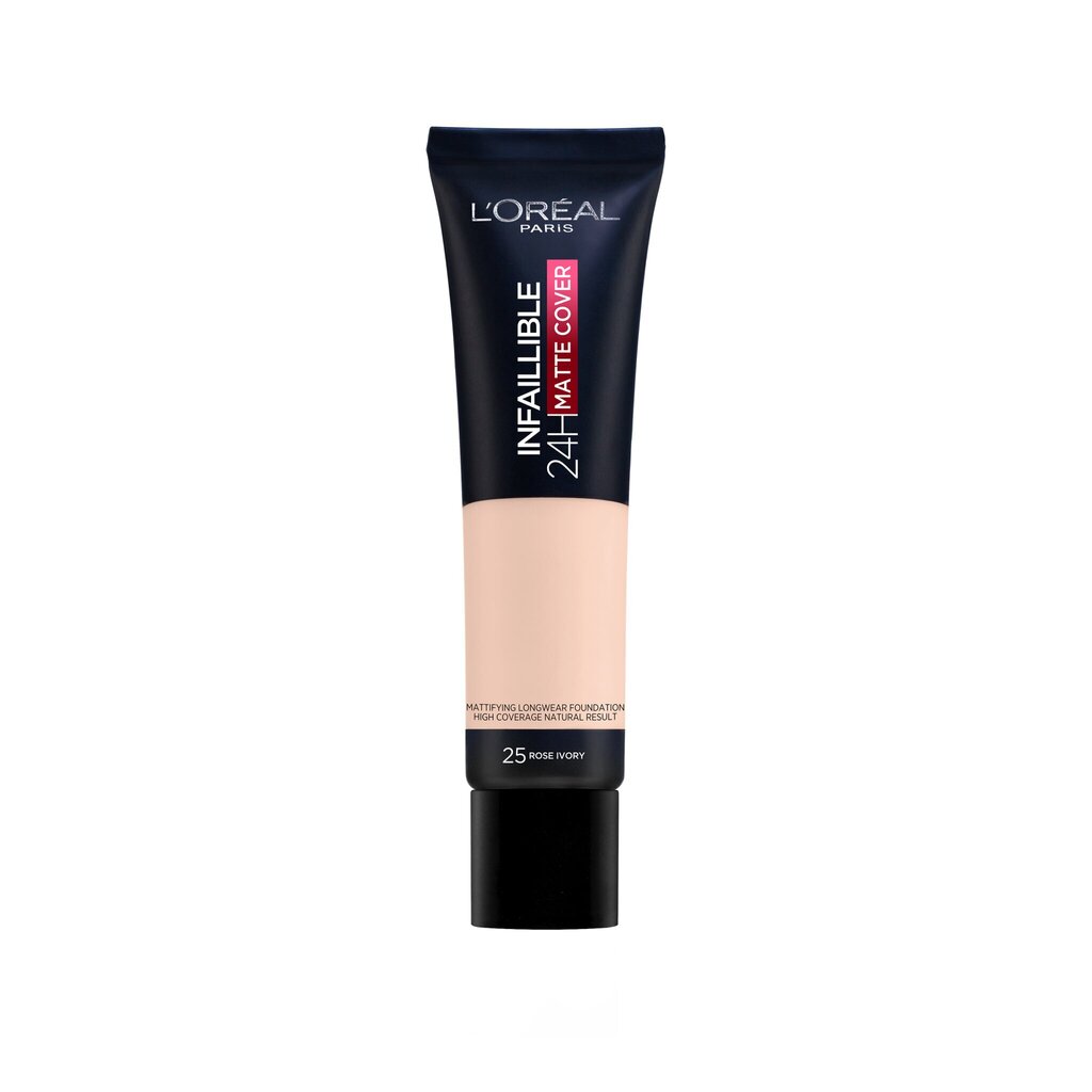 Makiažo pagrindas L’Oreal Paris Infallible Matte Cover 25 Rose Ivory, 30ml kaina ir informacija | Makiažo pagrindai, pudros | pigu.lt