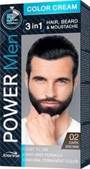 Краска для волос Joanna Power Men Color Cream 3in1 nr 02 Dark Brown цена и информация | Краска для волос | pigu.lt