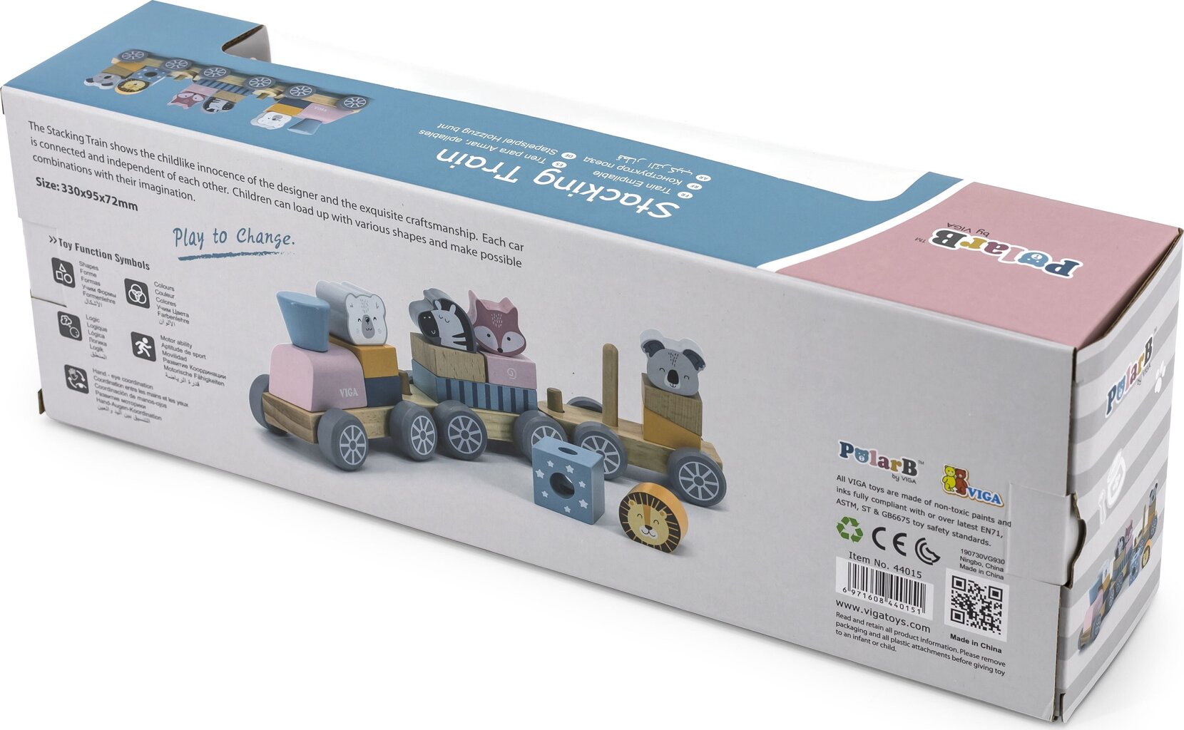Žaislinis medinis traukinukas su žvėreliais PolarB kaina ir informacija | Žaislai kūdikiams | pigu.lt