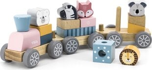 Игрушечный деревянный поезд со зверями PolarB цена и информация | Игрушки для малышей | pigu.lt