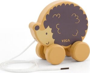 Деревянный ежик на верёвке PolarB Viga цена и информация | Игрушки для малышей | pigu.lt
