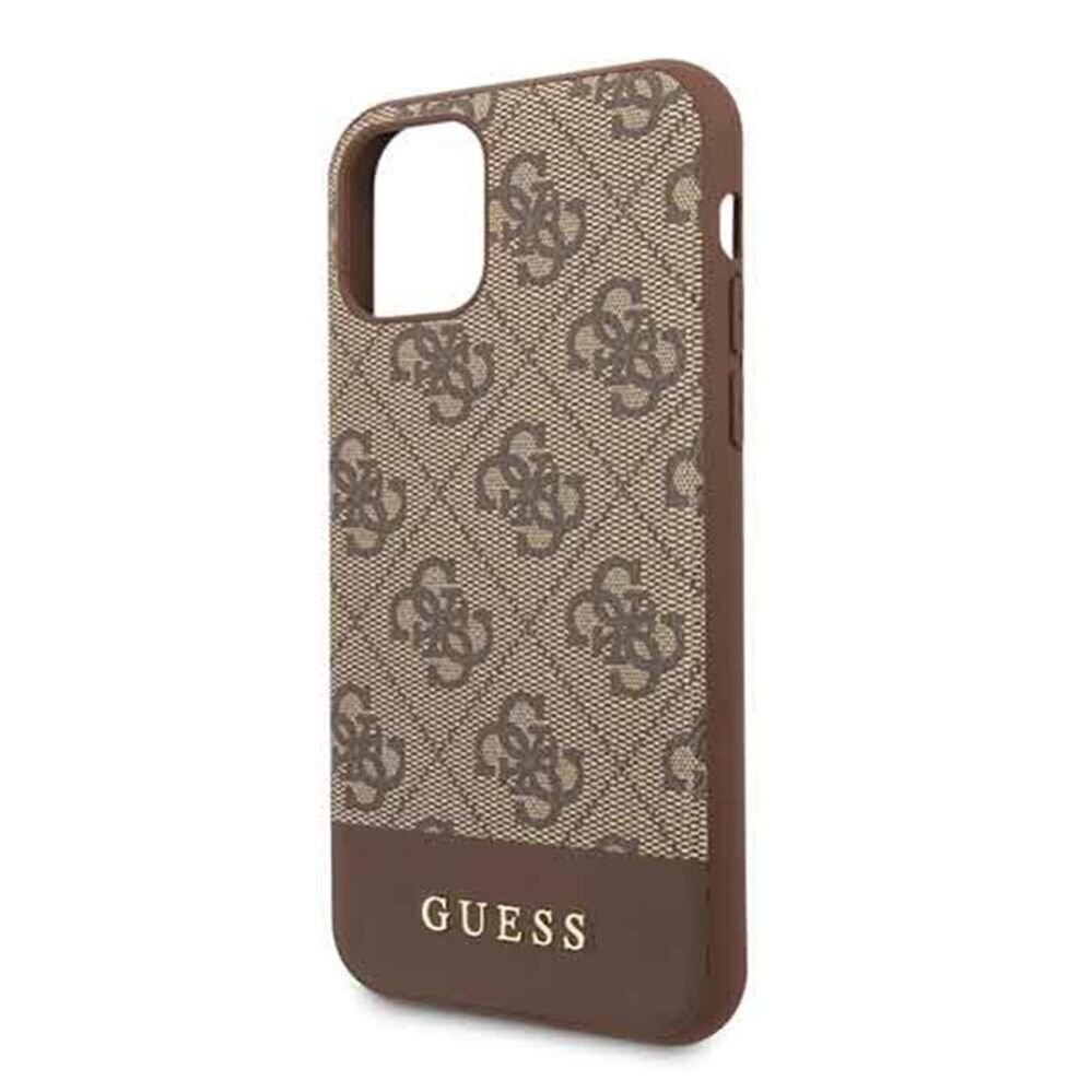 Чехол Guess GUHCN61G4GLBR 4G для iPhone 11, коричневый цена | pigu.lt