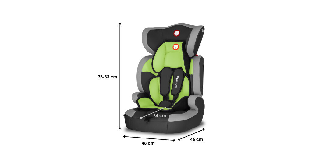 Automobilinė kėdutė Lionelo Levi One, 9-36 kg, lime kaina ir informacija | Autokėdutės | pigu.lt