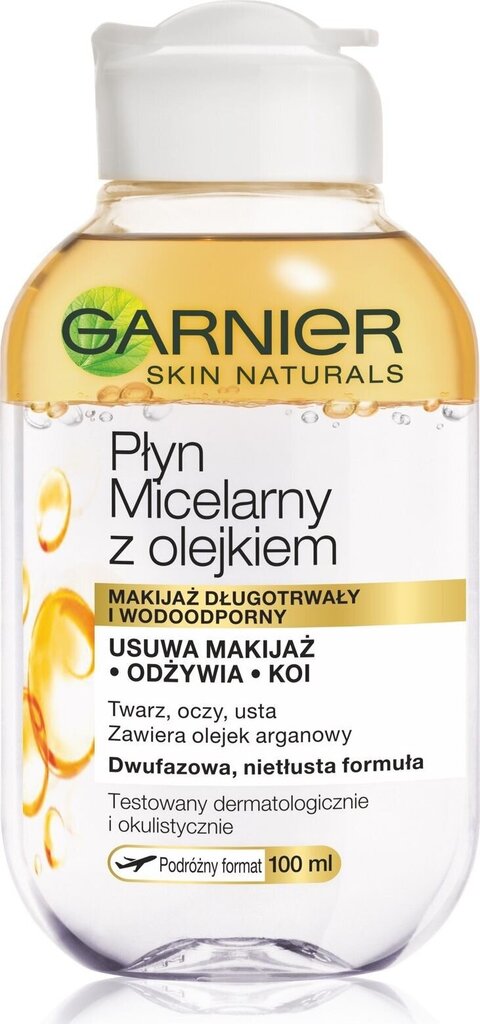 Valomasis micelinis vanduo su dviejų fazių aliejumi Garnier Skin Naturals, 100 ml kaina ir informacija | Veido prausikliai, valikliai | pigu.lt