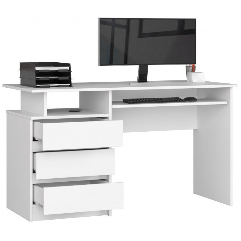 Rašomasis stalas CLP 135, baltas kaina ir informacija | Kompiuteriniai, rašomieji stalai | pigu.lt