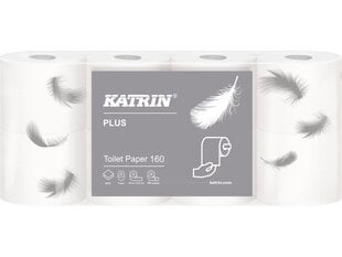 Туалетная бумага Plus Katrin, 8 rul., 18m, 2sl. цена и информация | Туалетная бумага, бумажные полотенца | pigu.lt