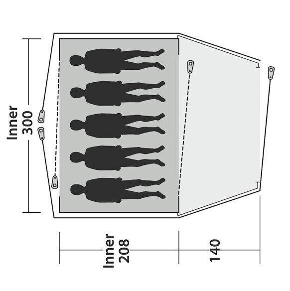 Palapinė Outwell Haze 5, pilka kaina ir informacija | Palapinės | pigu.lt