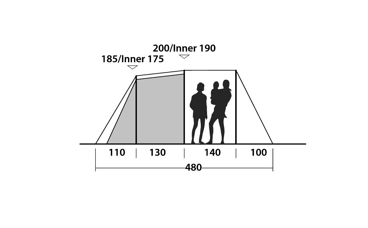 Palapinė Easy Camp Huntsville 500, oranžinė kaina ir informacija | Palapinės | pigu.lt