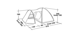 Palapinė Easy Camp Eclipse 500, raudona kaina ir informacija | Palapinės | pigu.lt