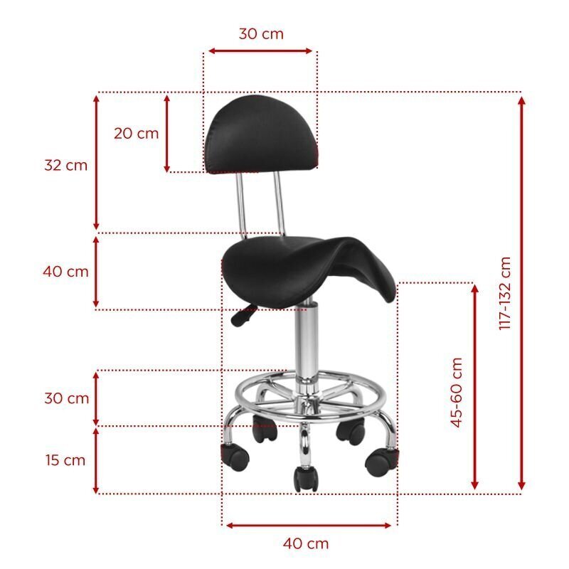 Meistro kėdutė Stool Beauty 3, juoda цена и информация | Biuro kėdės | pigu.lt