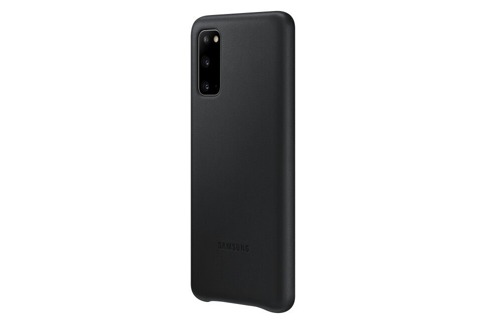 Dėklas Samsung Leather skirtas Samsung Galaxy S20, juoda kaina ir informacija | Telefono dėklai | pigu.lt