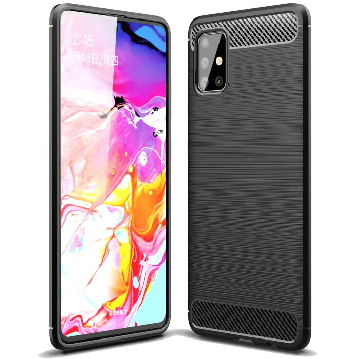 TakeMe Carbon Samsung Galaxy A51 (A515F) Black kaina ir informacija | Telefono dėklai | pigu.lt