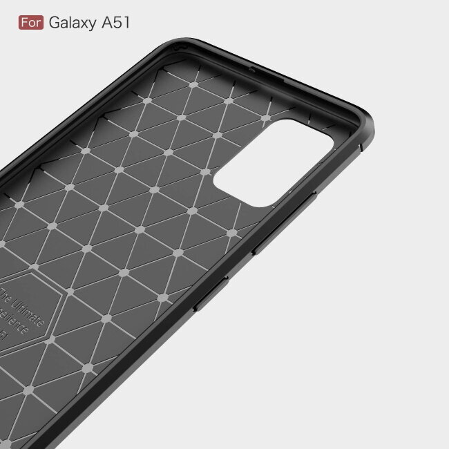 TakeMe Carbon Samsung Galaxy A51 (A515F) Black kaina ir informacija | Telefono dėklai | pigu.lt