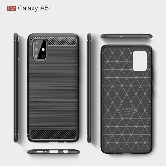 TakeMe Carbon Samsung Galaxy A51 (A515F) Black kaina ir informacija | Telefono dėklai | pigu.lt