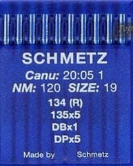 Набор игл для промышленных швейных машин «Schmetz» 134(R) № 120 10 шт.  цена и информация | Siuvimo reikmenys | pigu.lt