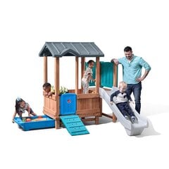 Medinė žaidimų aikštelė su čiuožykla ir smėlio dėže, Step2 kaina ir informacija | Vaikų žaidimų nameliai | pigu.lt