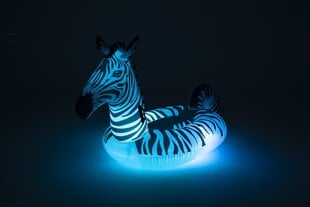 Надувной плот со светодиодной подсветкой Bestway Lights 'n Stripes Zebra, черный/белый цена и информация | Надувные и пляжные товары | pigu.lt