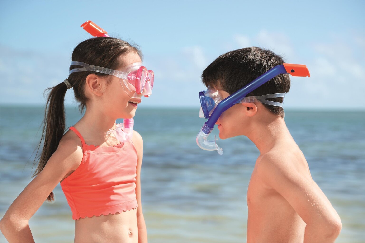 Nardymo rinkinys vaikams Bestway Hydro-Swim Lil' Glider, rožinis/mėlynas kaina ir informacija | Nardymo įranga | pigu.lt
