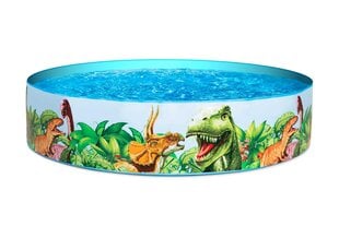 Бассейн для детей Bestway Dinosaur Fill 'N Fun, 183x38 cm, 946 л, белый / разноцветный цена и информация | Бассейны | pigu.lt