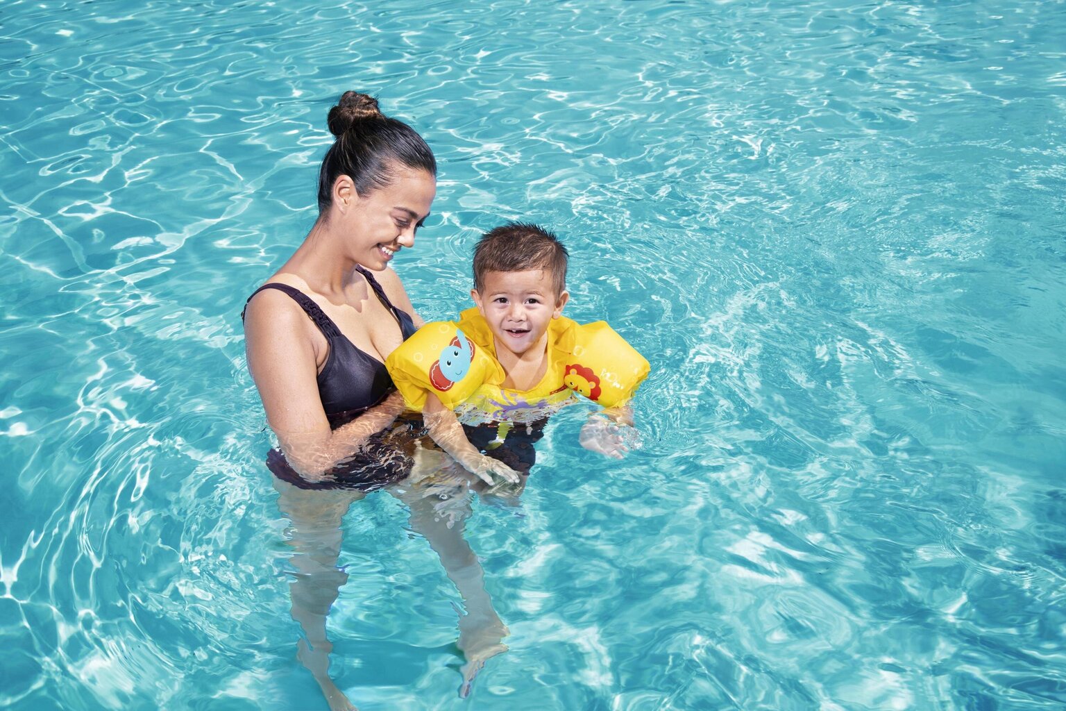 Plaukimo liemenė vaikams Bestway Fisher-Price Swim Pal, geltona kaina ir informacija | Plaukimo liemenės ir rankovės | pigu.lt