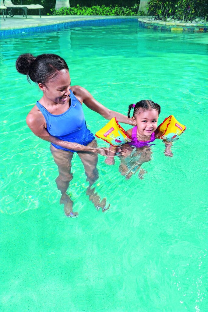 Plaukimo rankovės vaikams Bestway Fisher-Price, geltonos kaina ir informacija | Plaukimo liemenės ir rankovės | pigu.lt