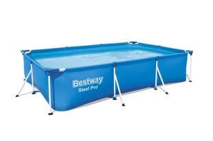 Каркасный бассейн с фильтром для воды Bestway Steel Pro, 300x201x66 см, синий цена и информация | Бассейны | pigu.lt