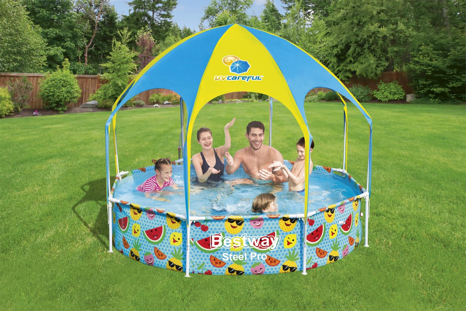 Karkasinis baseinas Bestway Steel Pro Splash-in-Shade Play 244x51 cm цена и информация | Baseinai | pigu.lt