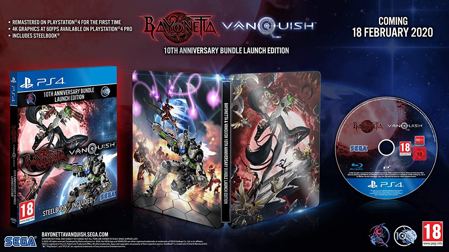 PS4 Bayonetta and Vanquish 10th Anniversary Bundle Launch Steelbook Edition kaina ir informacija | Kompiuteriniai žaidimai | pigu.lt