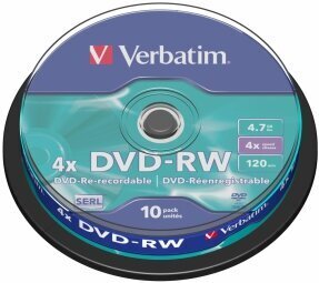 DVD-RW diskai Verbatim 43552 цена и информация | Vinilinės plokštelės, CD, DVD | pigu.lt