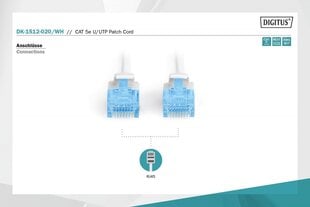 Digitus, RJ45, 2 m kaina ir informacija | Kabeliai ir laidai | pigu.lt