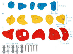 Зацепы для скалолазания для детской площадки "S" 4IQ цена и информация | Детские игровые домики | pigu.lt