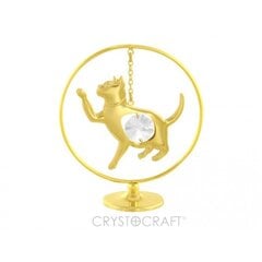 Сувенир "Кот в круге" с кристаллами SWAROVSKI цена и информация | Детали интерьера | pigu.lt