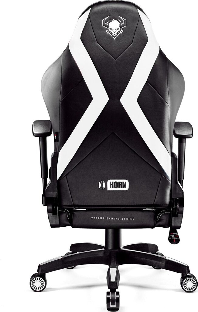 Žaidimų kėdė Diablo Chairs X-Horn 2.0, juoda/balta (L dydis) цена и информация | Biuro kėdės | pigu.lt